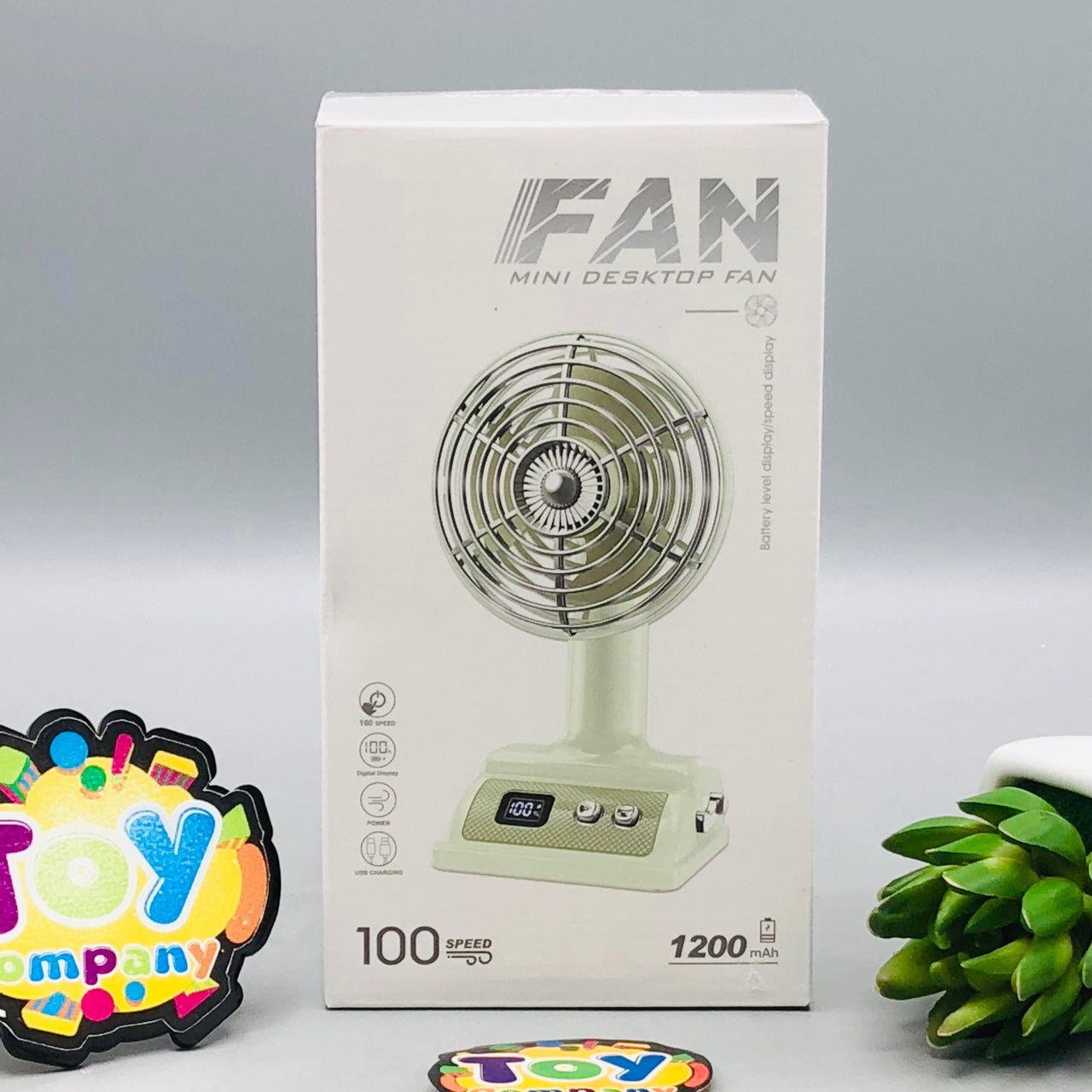Adjustable Angle Digital Display Mini Desktop Fan