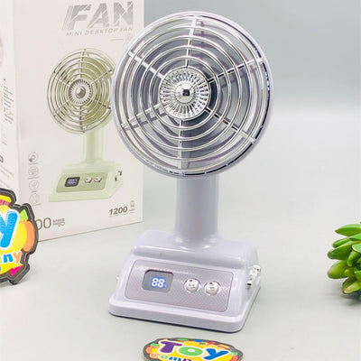 Adjustable Angle Digital Display Mini Desktop Fan