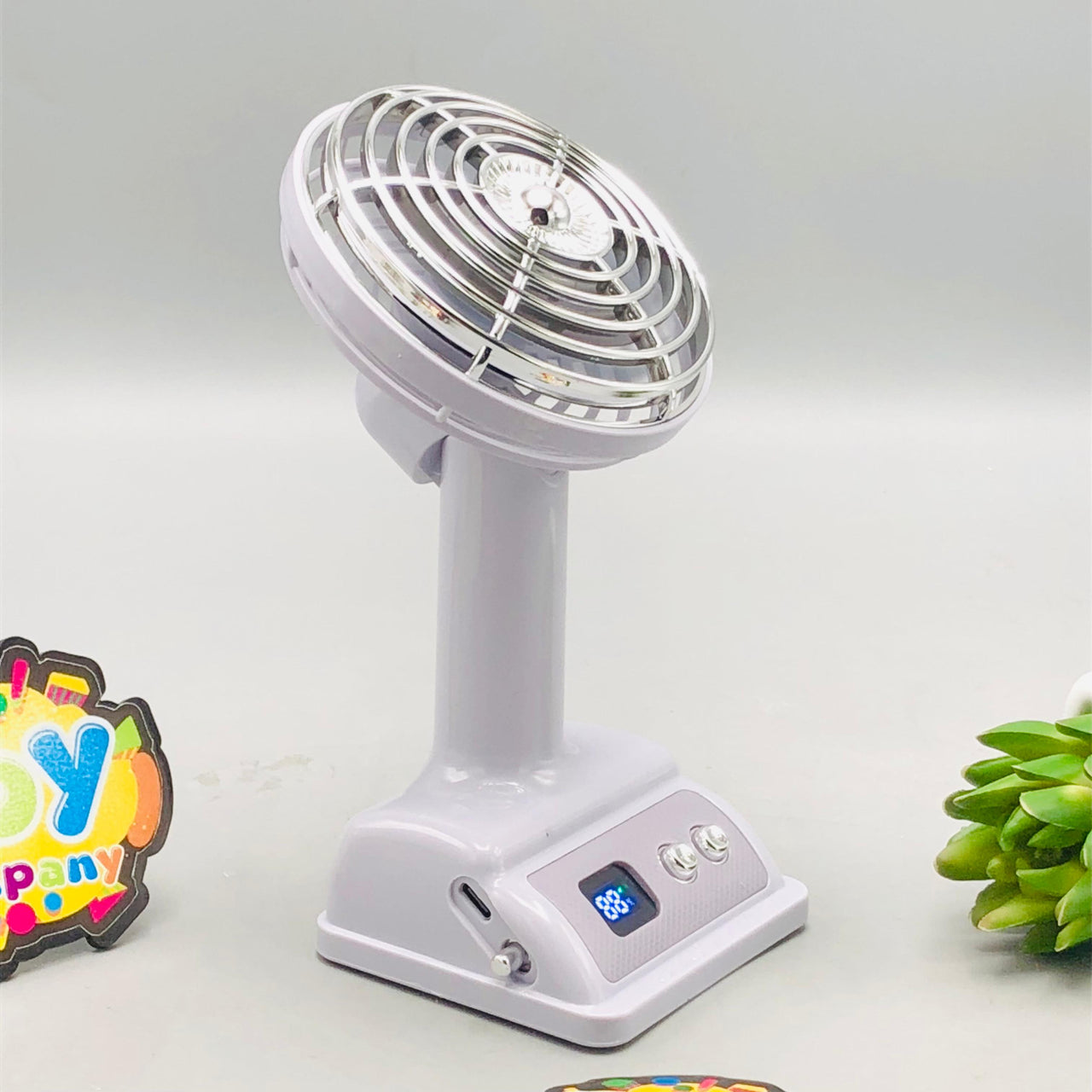 Adjustable Angle Digital Display Mini Desktop Fan