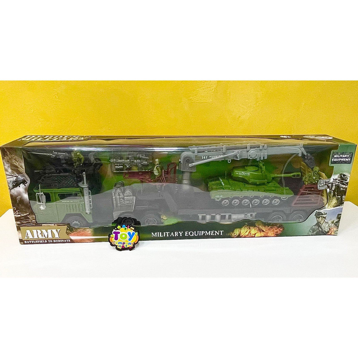 Army Carrier Trailer with Tank, Figures & Accessories