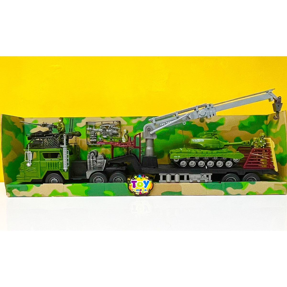 Army Carrier Trailer with Tank, Figures & Accessories