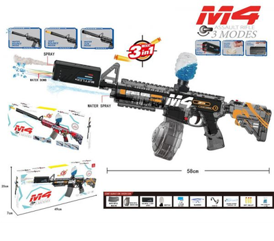 3in1 Rechargeable M4 Shooting Assault Rifle With Smoke Silencer
