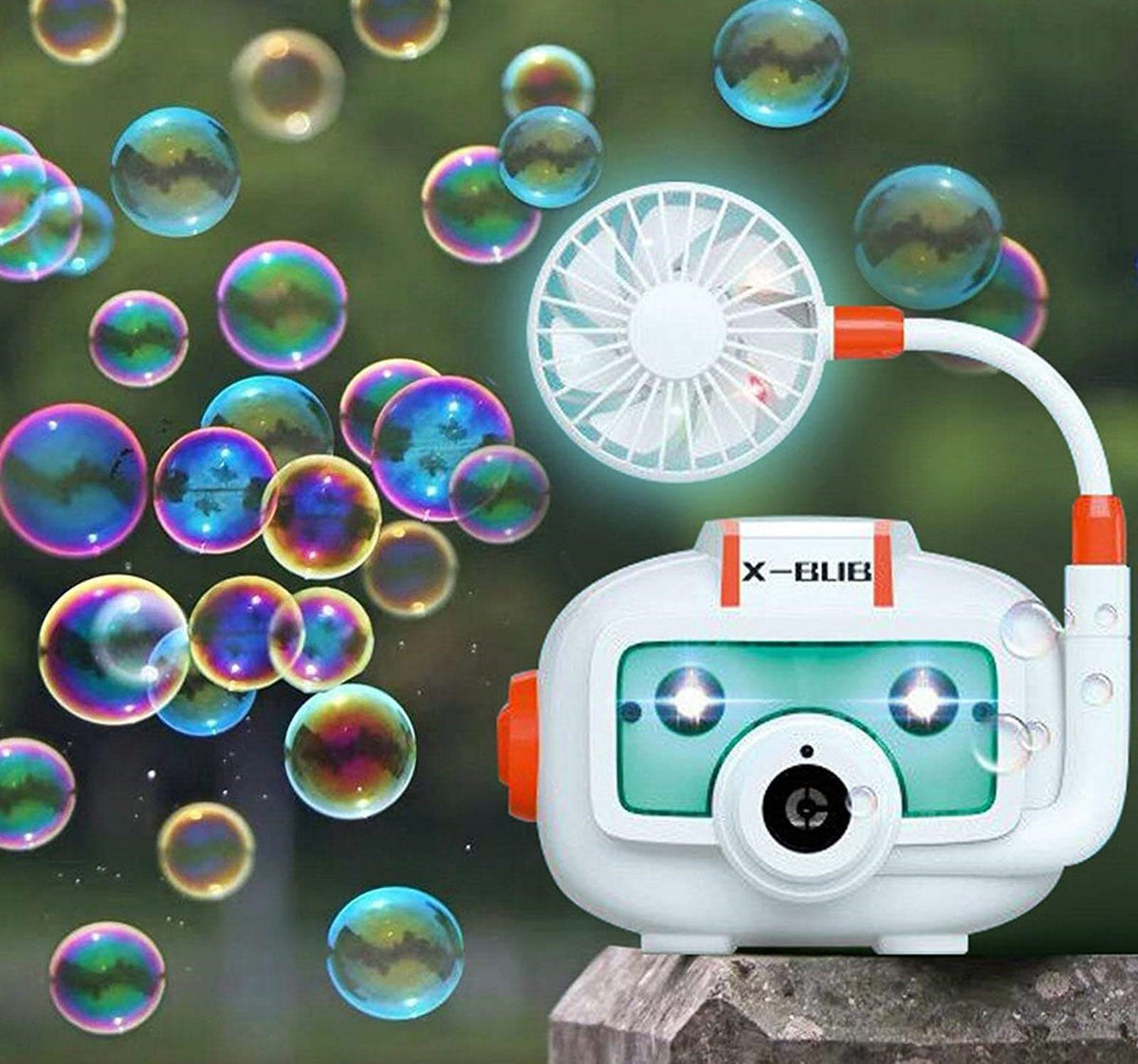 Automatic Bubble Blowing Camera With Fan