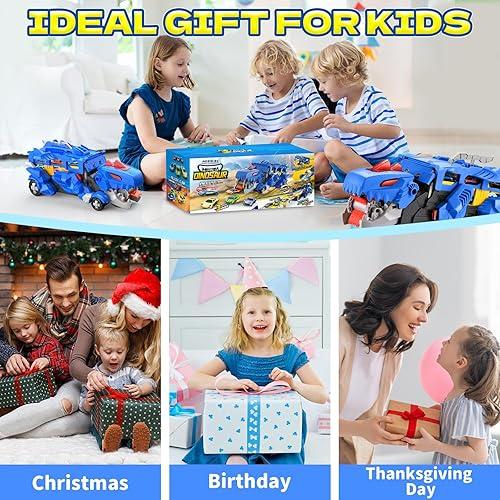 2in1 Foldable Dinosaur Truck Track With 2Pcs Alloy Cars