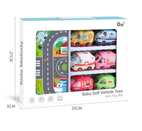 Washable Soft Vehicles Toy Set with Activity Mat