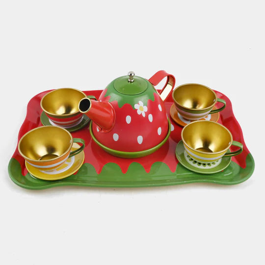 14Pcs Metal Fruit Themed Tea Set For Kids