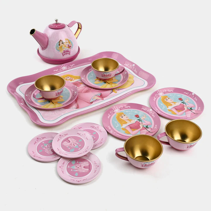 14Pcs Princess Themed Kids Metal Tea Set