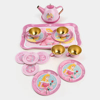 14Pcs Princess Themed Kids Metal Tea Set