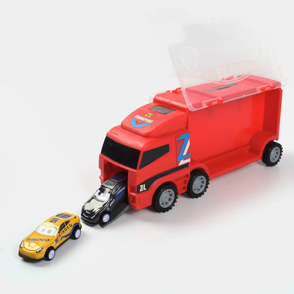 Inertial Double-Sided Ejector Truck With 4Pcs Cars