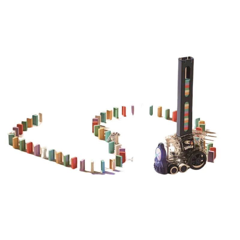 60Pcs Light Space Domino Little Train
