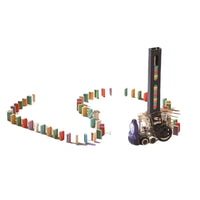 60Pcs Light Space Domino Little Train