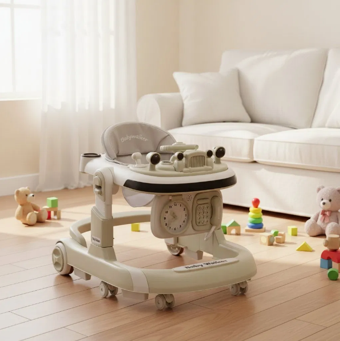 Multi-functional Baby Clock & Telephone Activity Walker - Olive