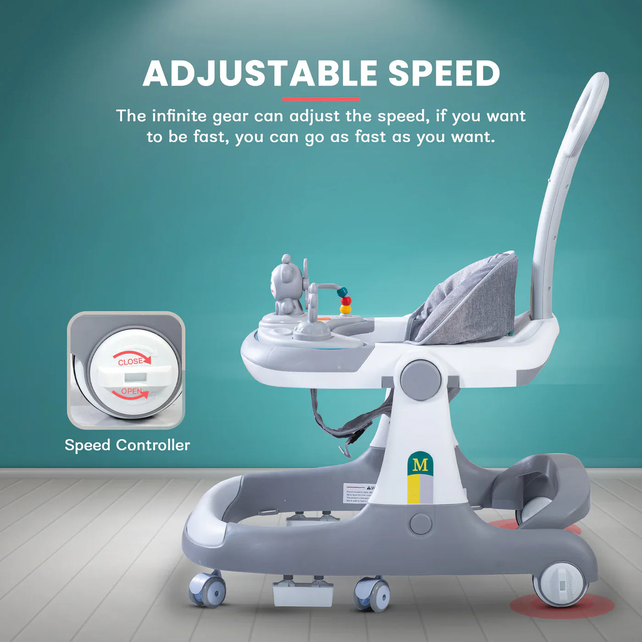 Multi-functional 3in1 Baby Monkey Musical Walker - Gray