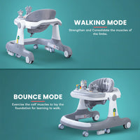 Multi-functional 3in1 Baby Monkey Musical Walker - Gray