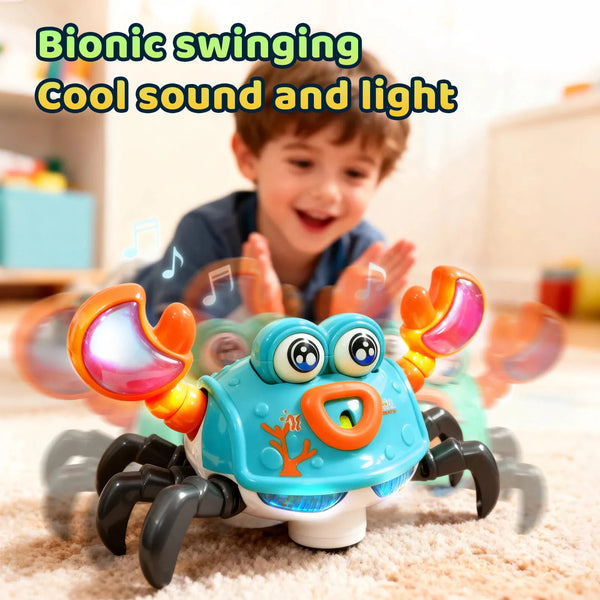 Battery Operated Cute Cartoon Musical Crab With Light