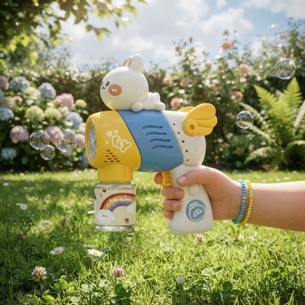 Battery Operated Cute Rabbit Colorful Bubble Machine