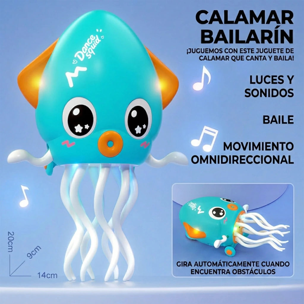 Battery Operated Kids Dancing Squid With Light & Music