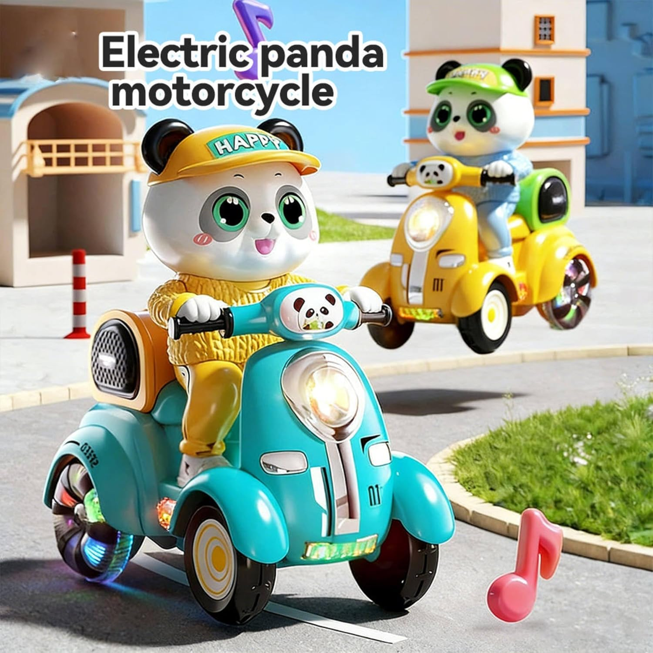 Battery Operated Electric Panda Scooter With Light & Music