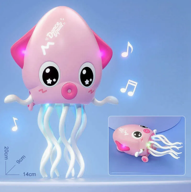 Battery Operated Kids Dancing Squid With Light & Music