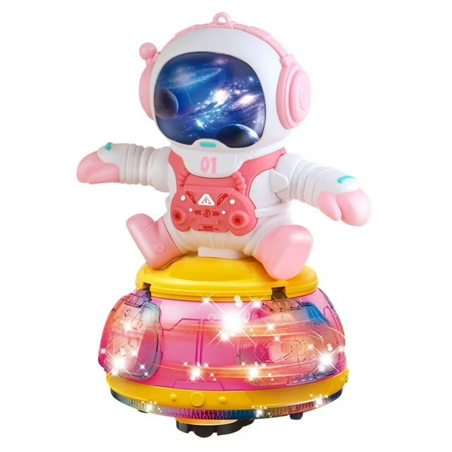 Battery Operated Kids Spinning Spaceman With Light & Music