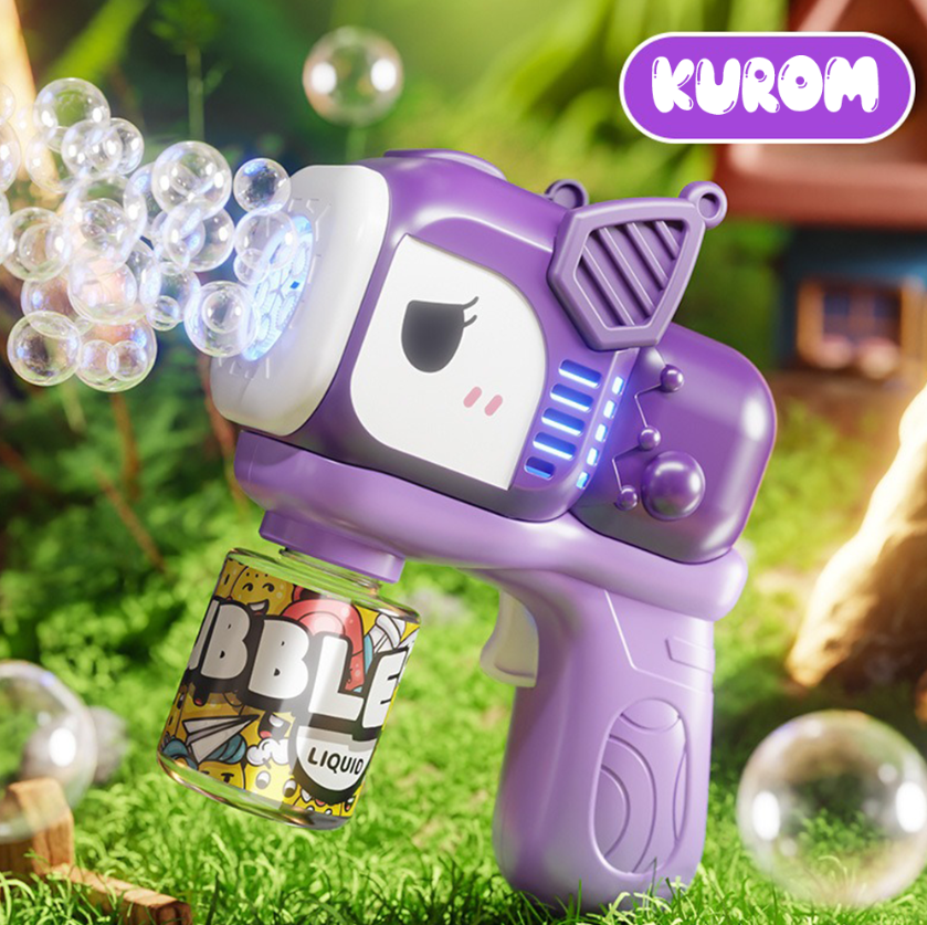 Battery Operated Kuromi Colorful Bubble Gun