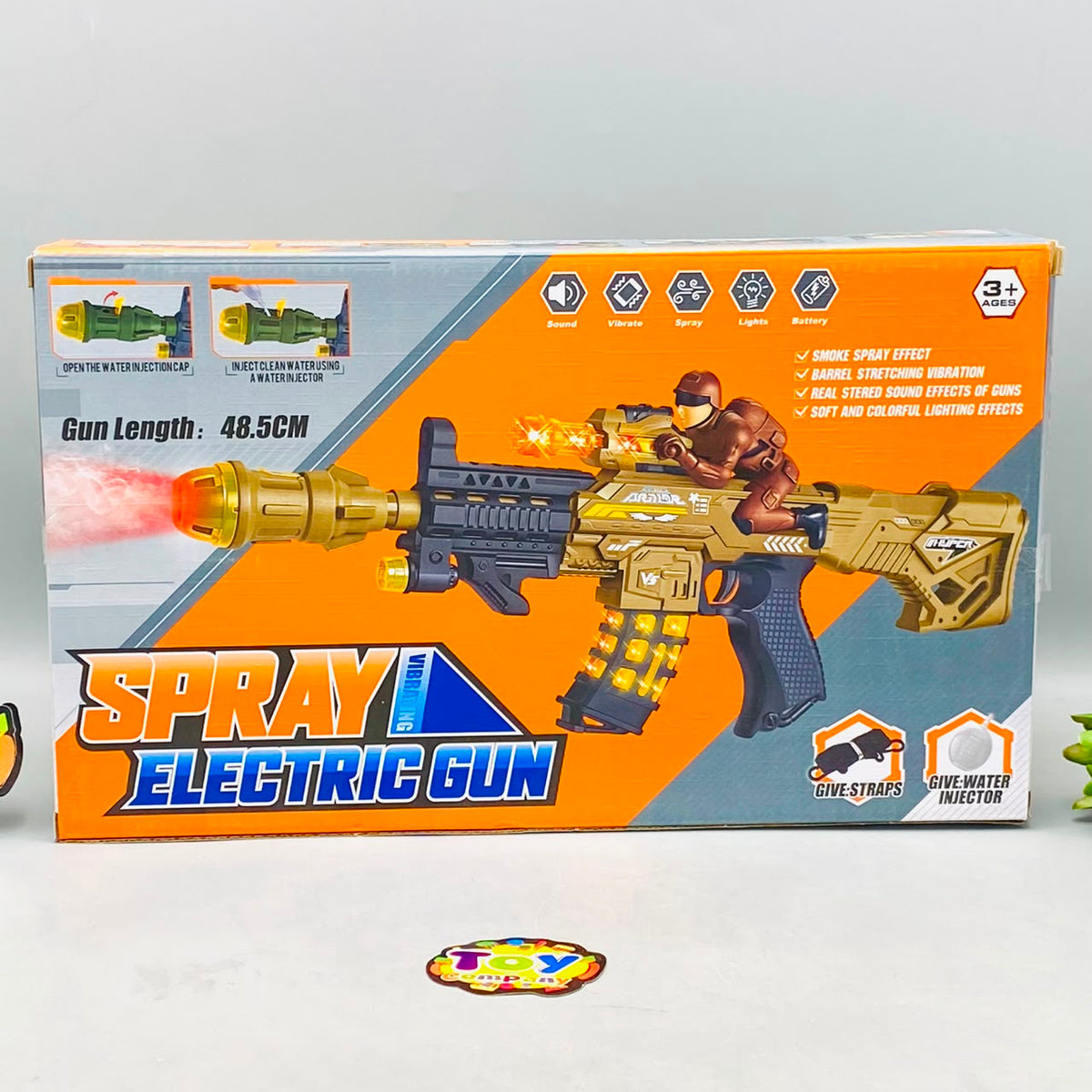 Battery Operated Military Gun With Light & Spray