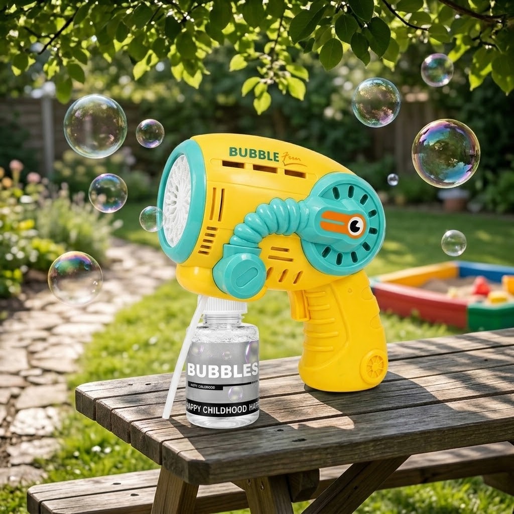 15 Holes Battery Operated Mini Colorful Bubble Gun
