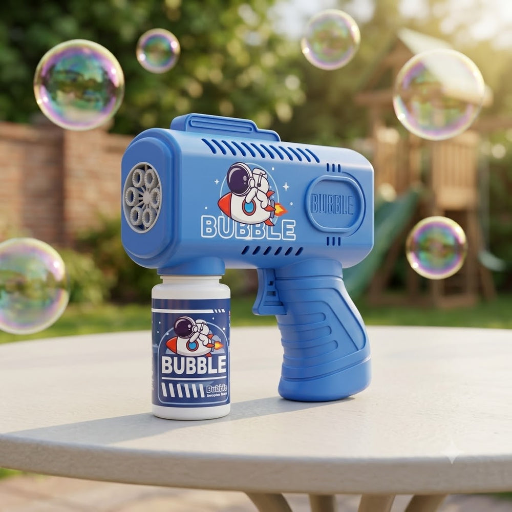 Battery Operated Space Colorful Bubble Gun