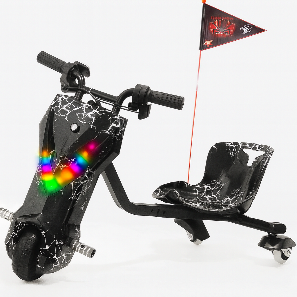 Electric Drifting Scooter With Bluetooth Music & Lights - Black