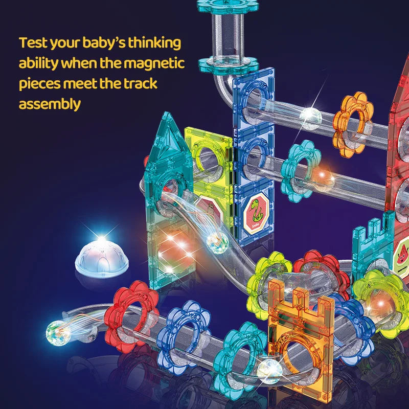 81Pcs Light Magnetic Marble Run Block Set