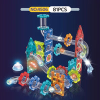 81Pcs Light Magnetic Marble Run Block Set