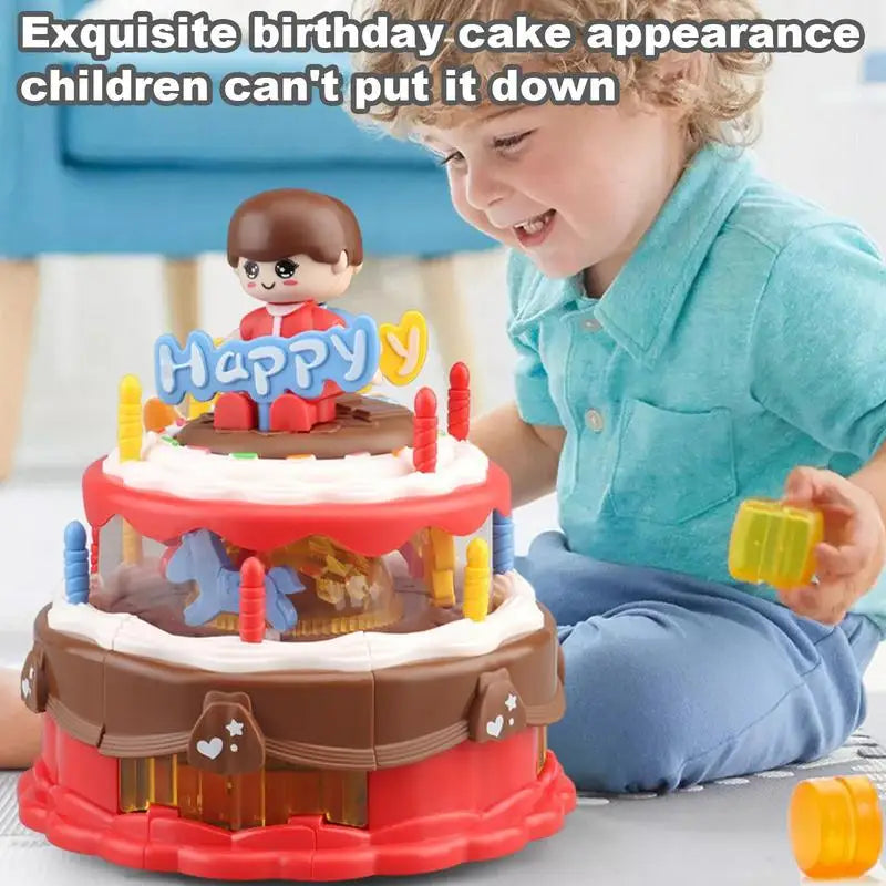 Electric Rotating Birthday Doll Cake With Light & Music