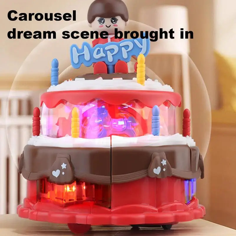 Electric Rotating Birthday Doll Cake With Light & Music