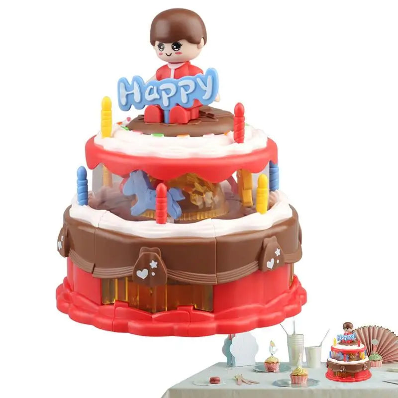 Electric Rotating Birthday Doll Cake With Light & Music