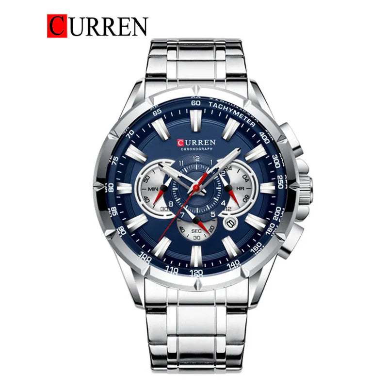 CURREN Tachy Meter Chronograph Stainless steel Watch - Copy