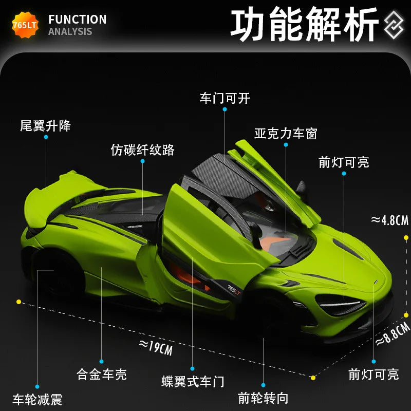 1:24 Diecast McLaren 765LT Official Licensed Model