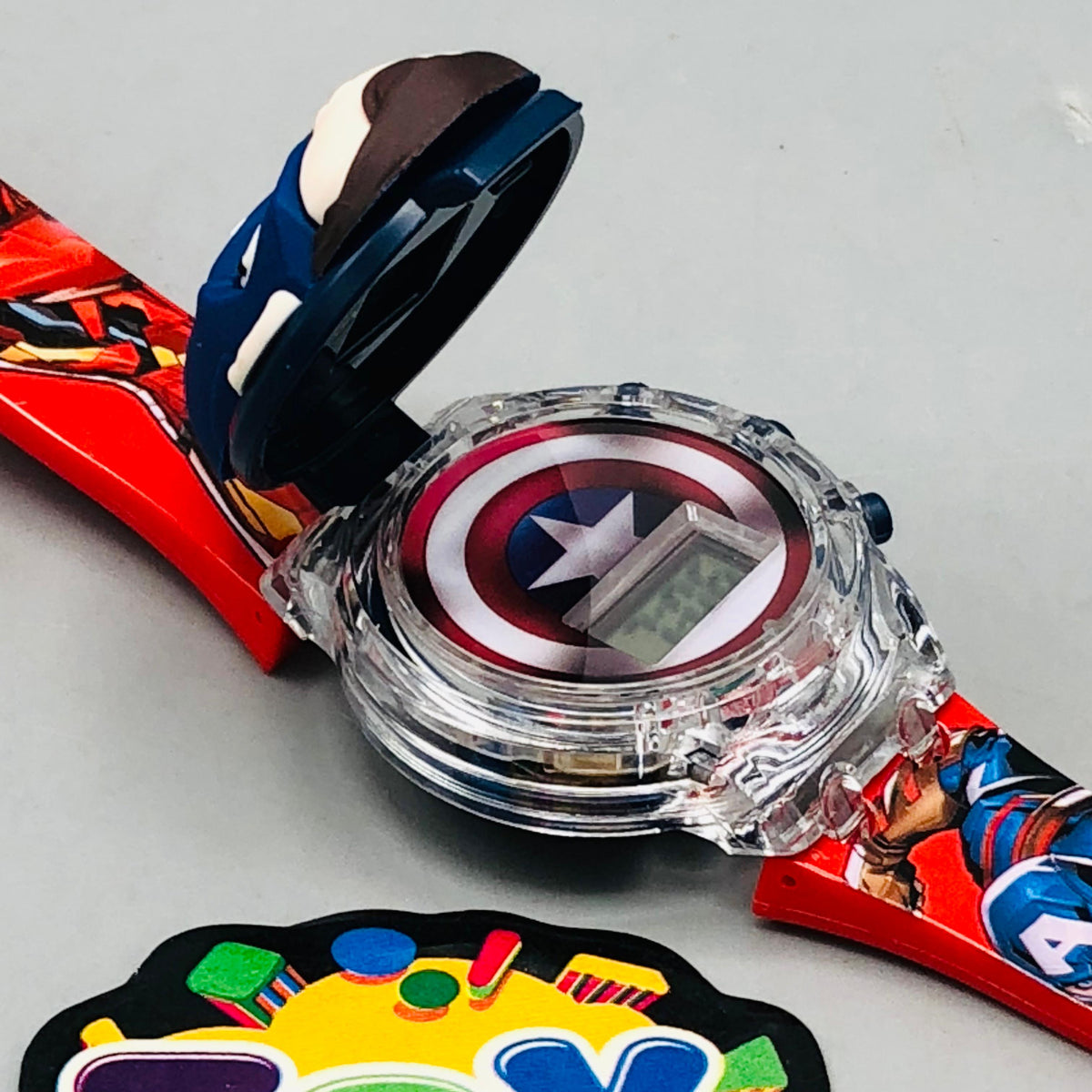 Captain America Theme Kids Digital Watch With Lights