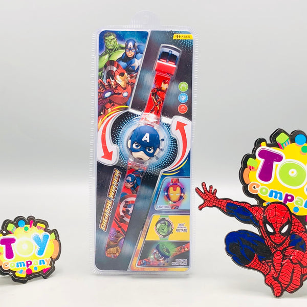 Captain America Theme Kids Digital Watch With Lights