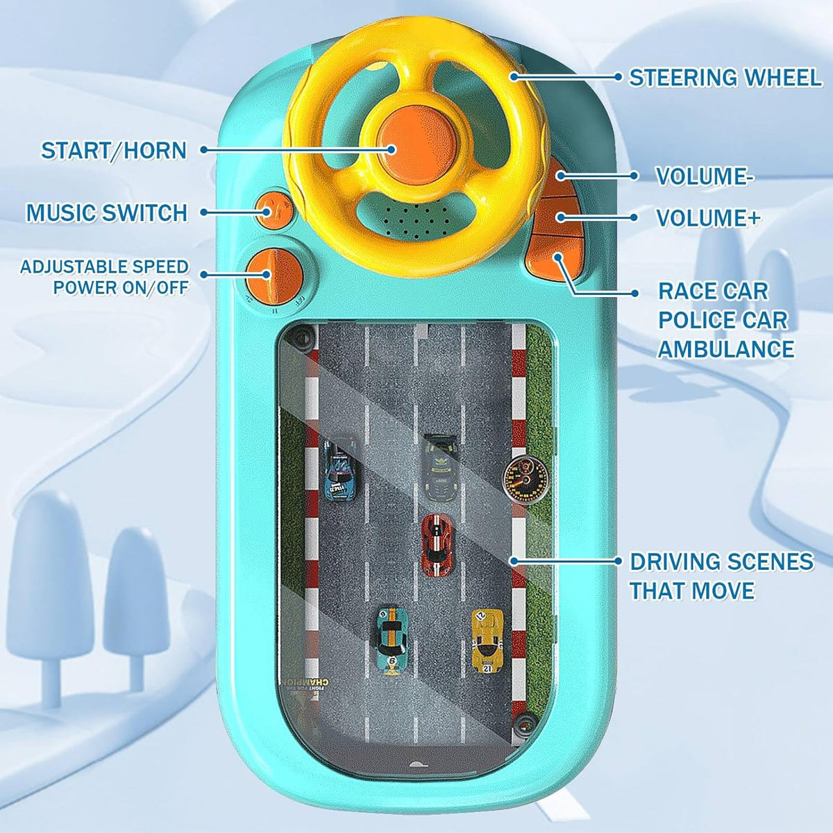 Electric Car Racing Adventure Steering Wheel Game