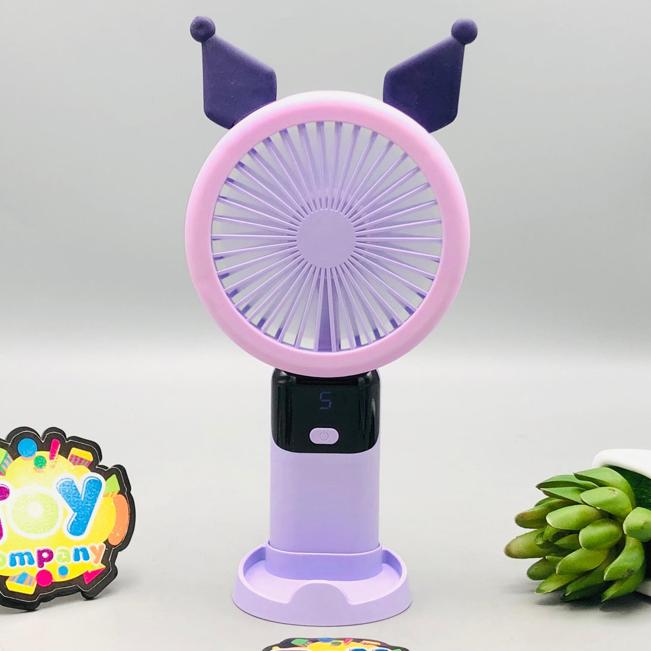 7.5" Rechargeable Cartoon Digital Display Cooling Fan With Light