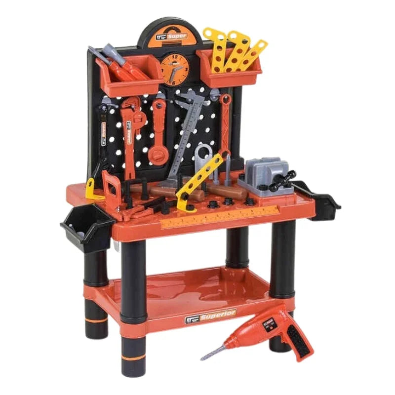 Pretend Play Kids Tool Bench Set With Electric Drill