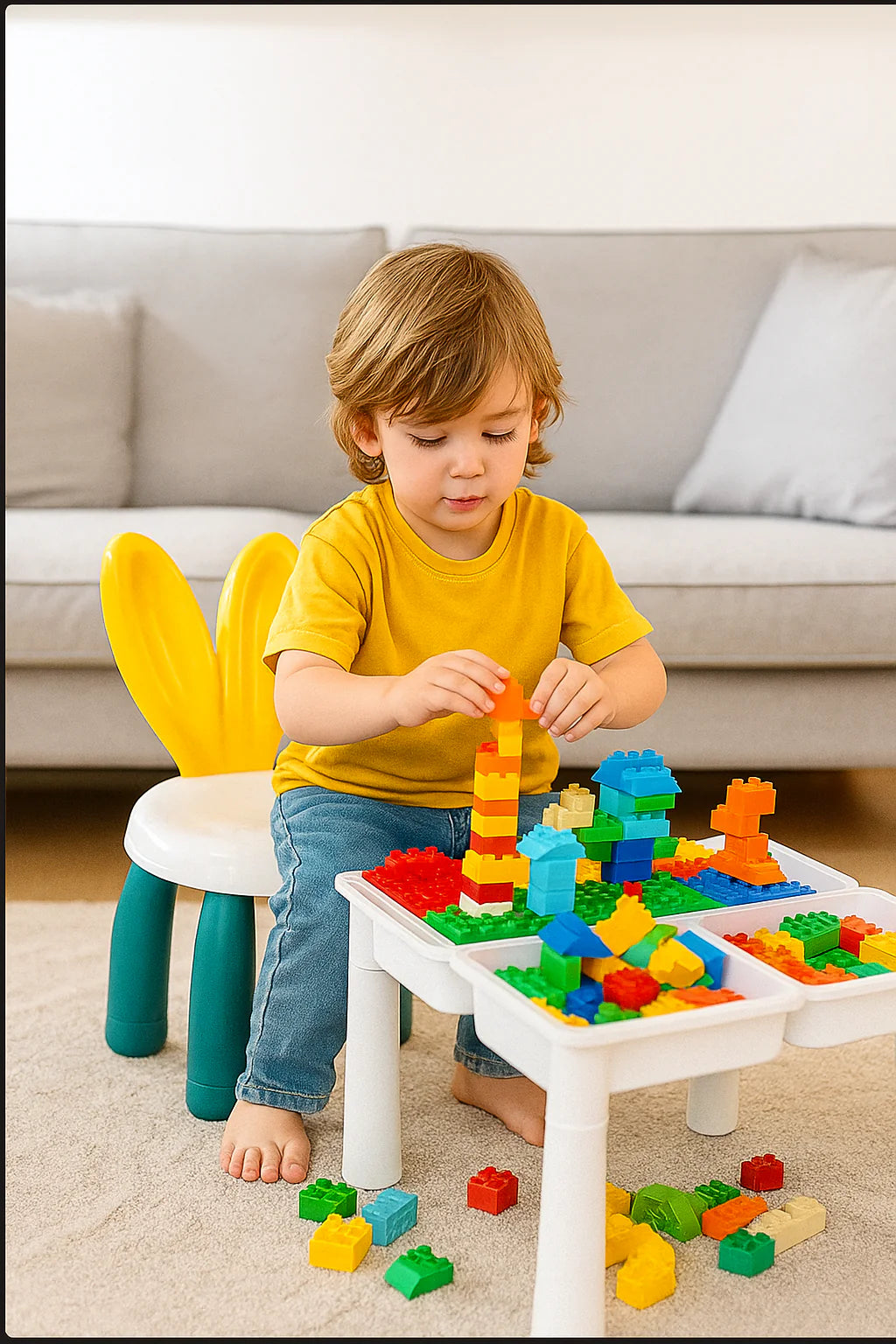 102Pcs Premium Animal World Building Blocks Table With Stool