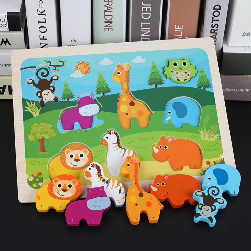 3D Colorful Animal Puzzle Board - Assortment