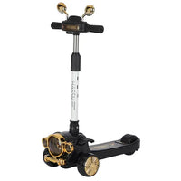 Classical Car Design Kids Scooter With Light & Music - Black