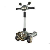 Classical Car Design Kids Scooter With Light & Music - Green