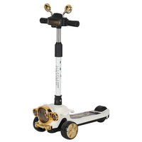 Classical Car Design Kids Scooter With Light & Music - White