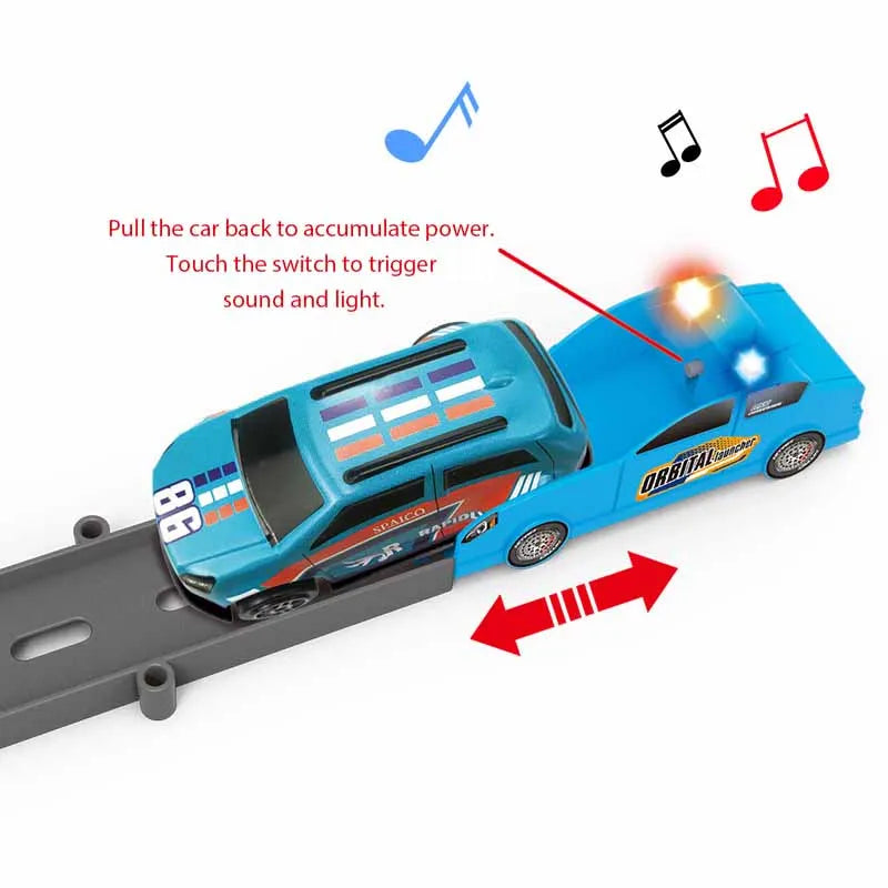 32Pcs Car  Ejector Track Set With Light & Sound