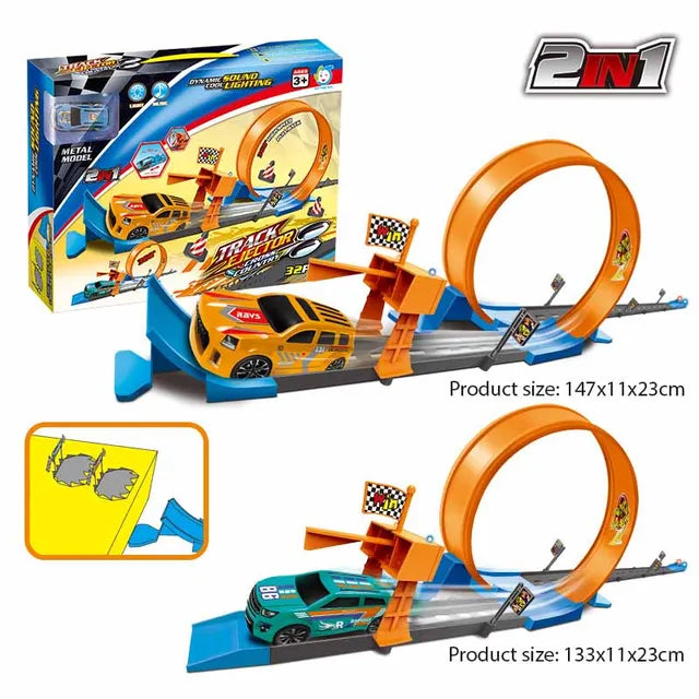 32Pcs Car  Ejector Track Set With Light & Sound