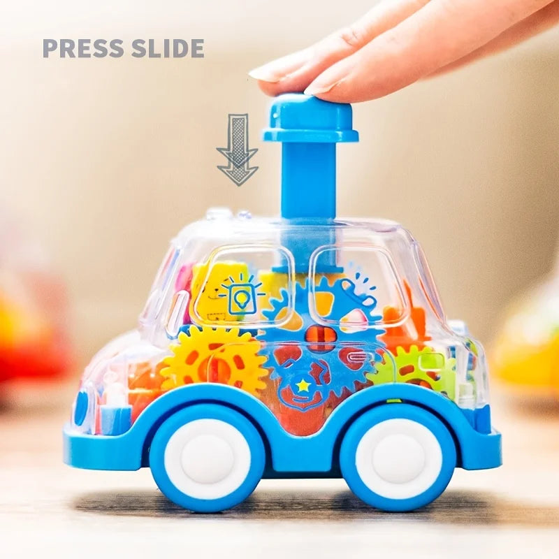 Cute Transparent Body Push & Go Gear Bus