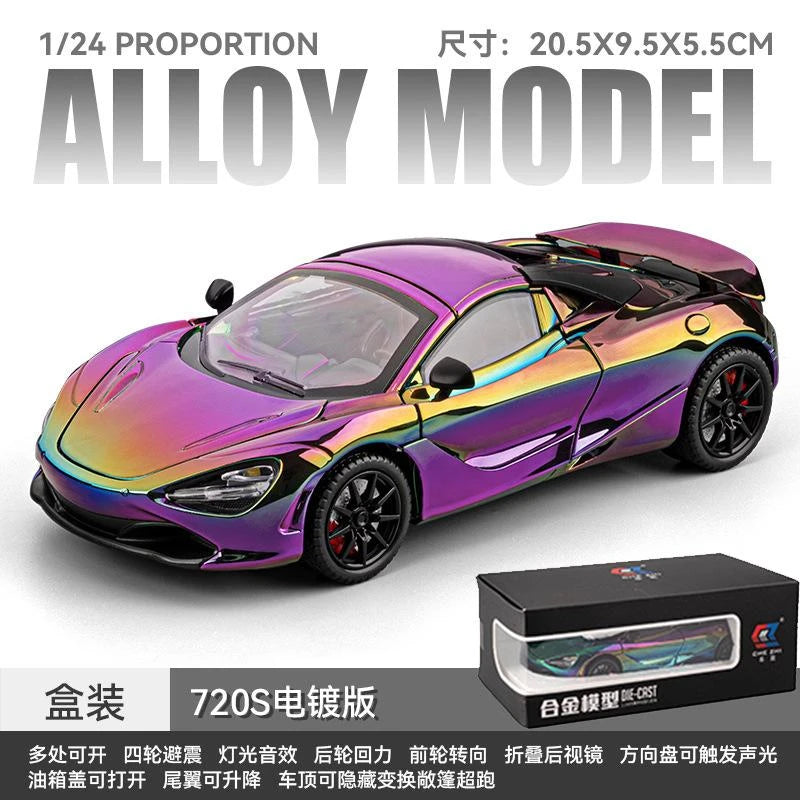 1:24 Diecast Convertible McLaren 720S Crystal Color Model